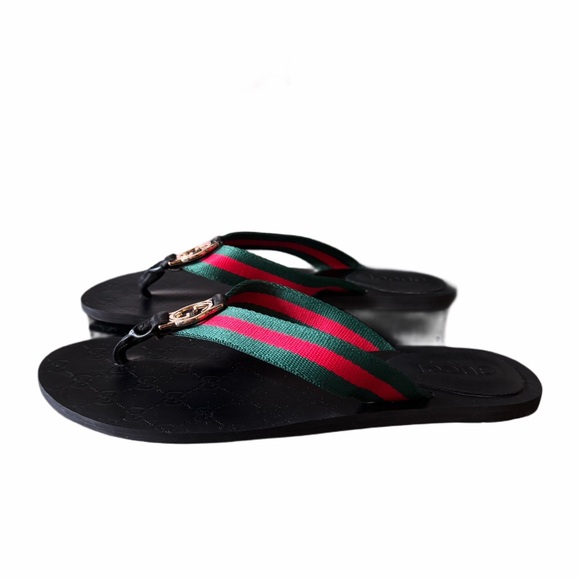 Gucci GG Logo Leather Flip Flop Thong Sandal - Picture 5 of 7
